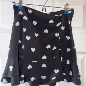 Altar'd State Black and White Heart Mini Skirt